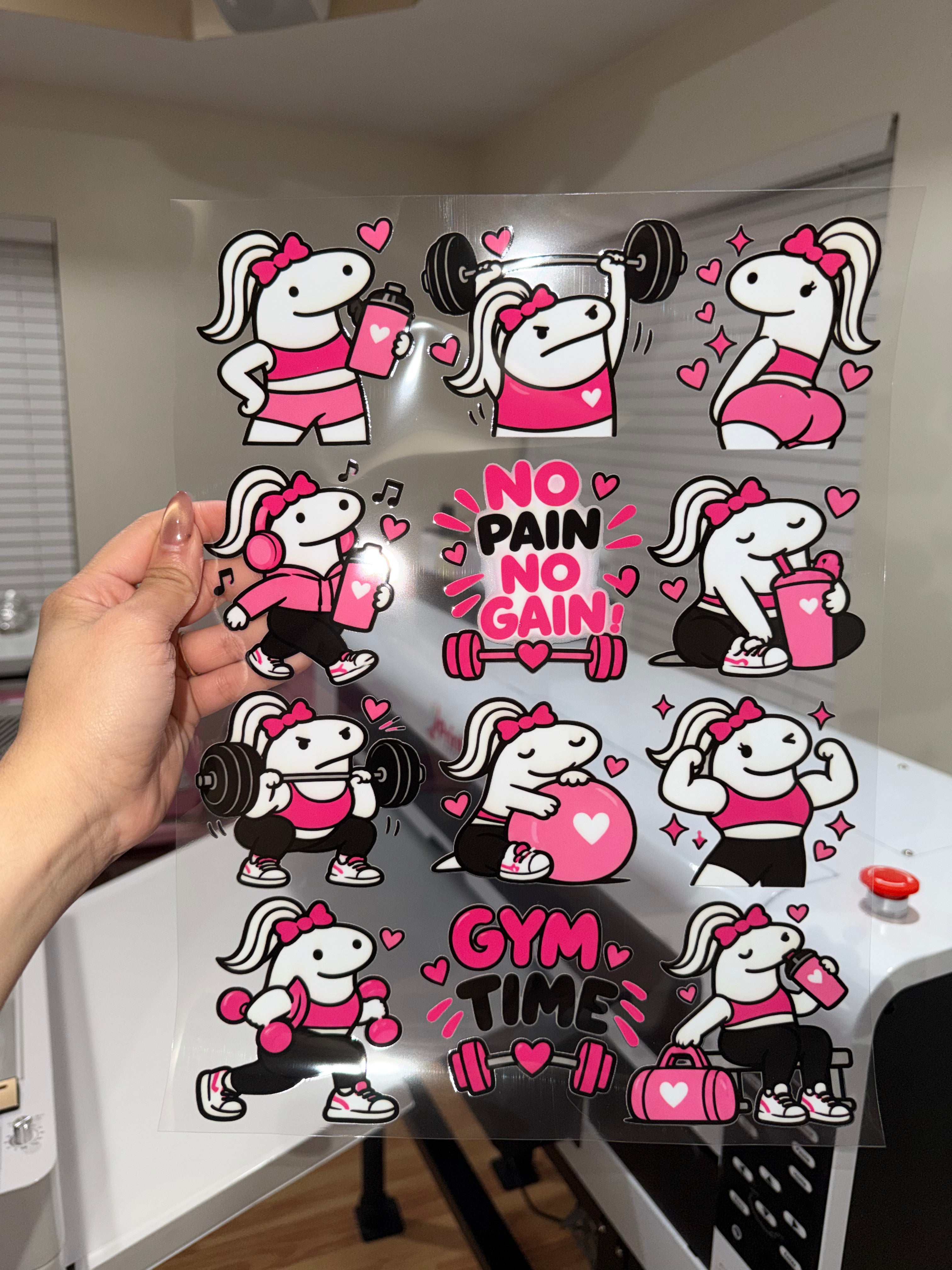 UV DTF- No Pain No Gain Gym