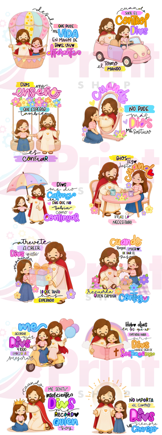 Lámina De DTF- Dios Mundo Color